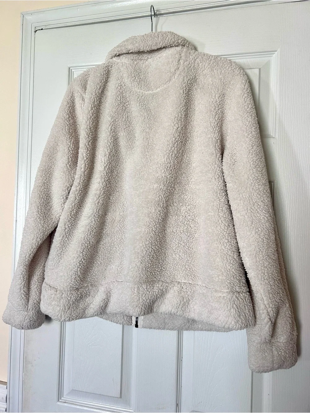 G.H. Bass Sherpa Fleece Jacket Cream Full Zip Cozy Teddy Coat